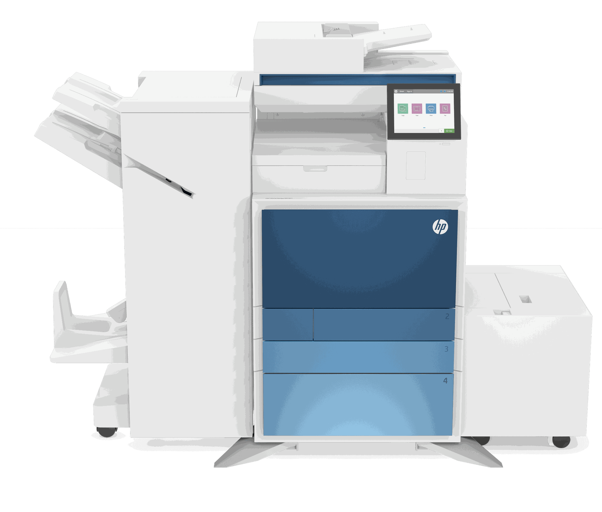 HP Color LaserJet Managed E877 with booklet finisher
