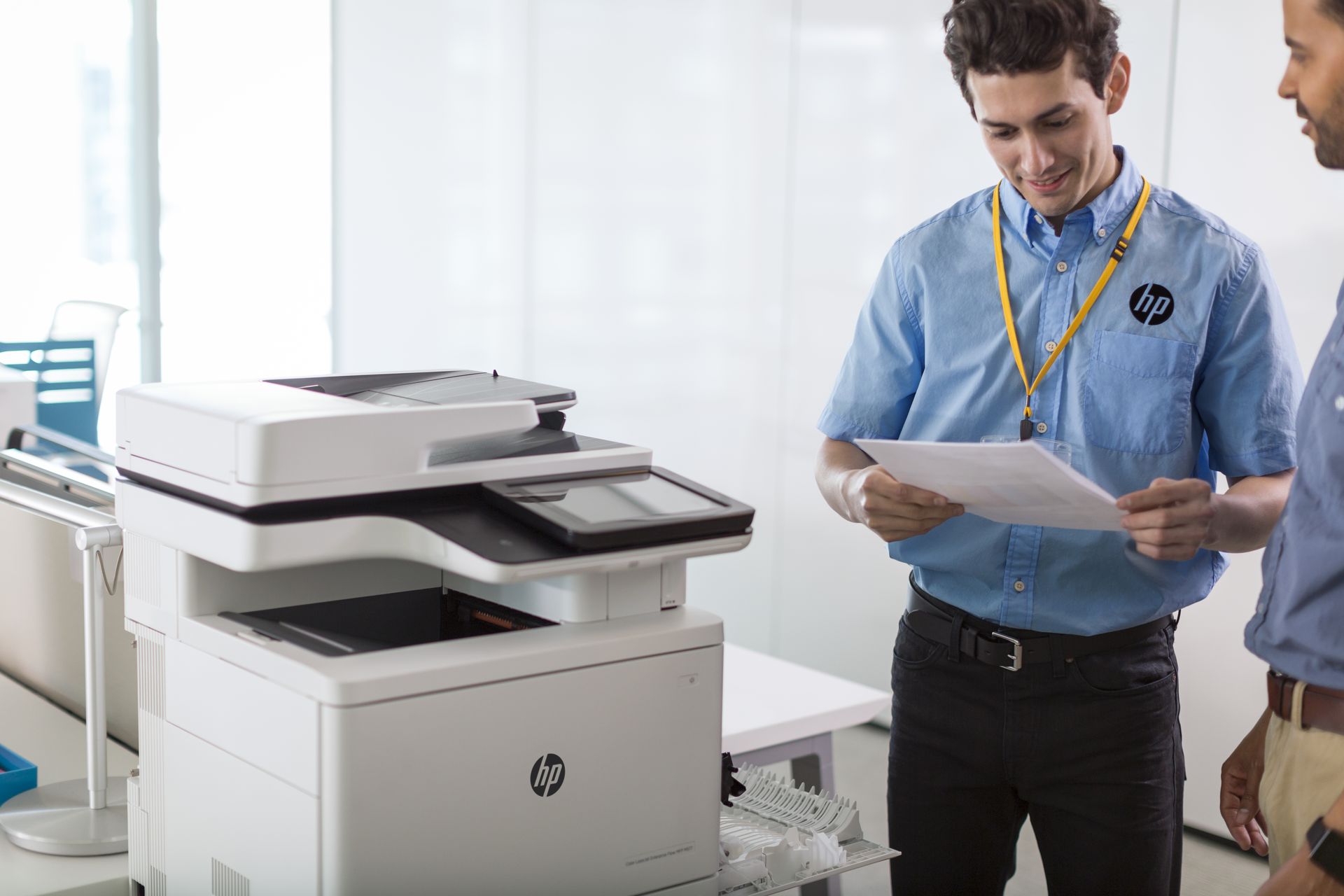 Factory-trained service on an HP office MFP