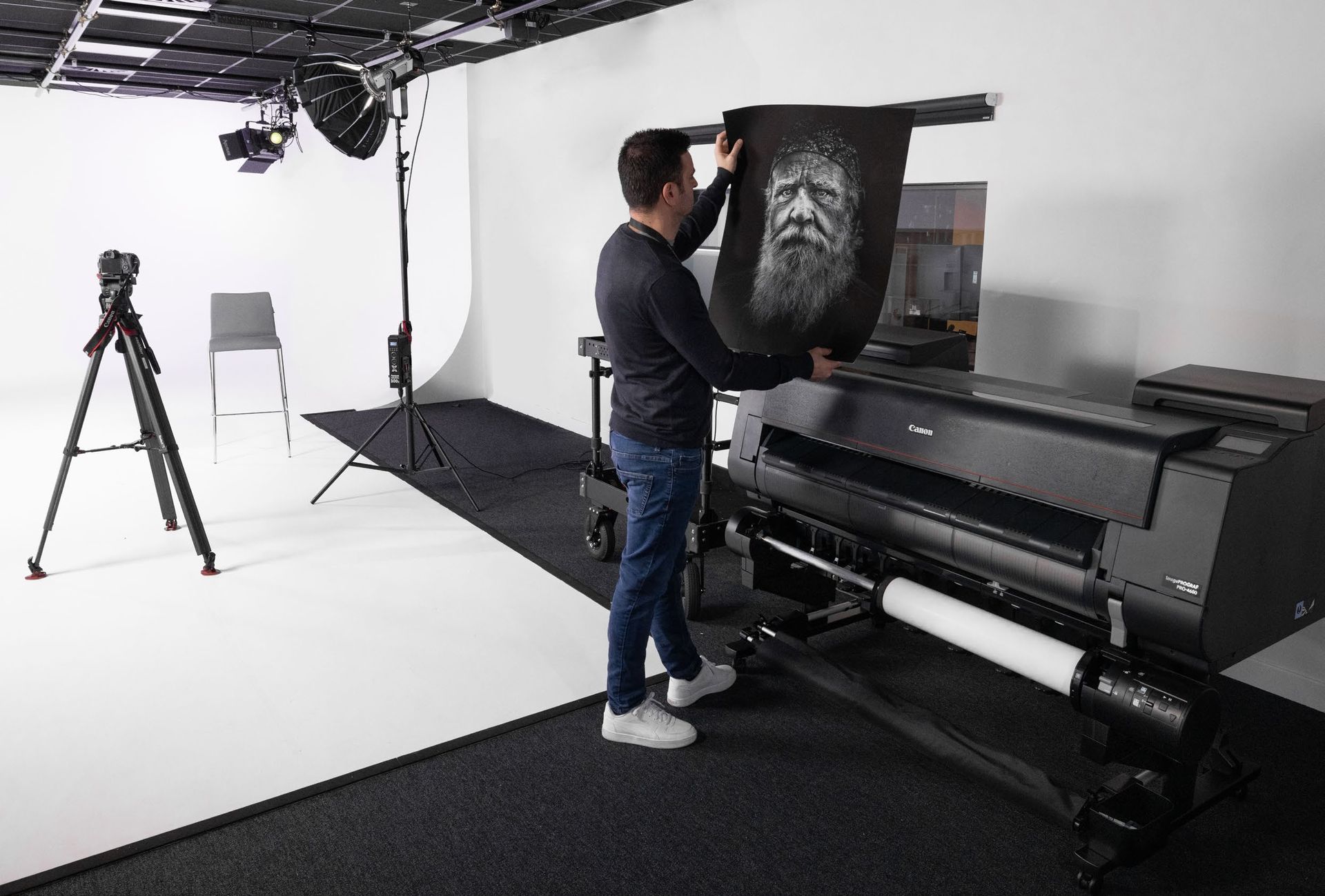 Canon imagePROGRAF PRO in a photo studio